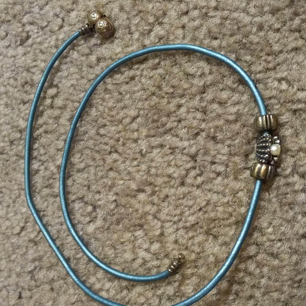Pandora Teal Necklace Shell & Pearl (Retired)